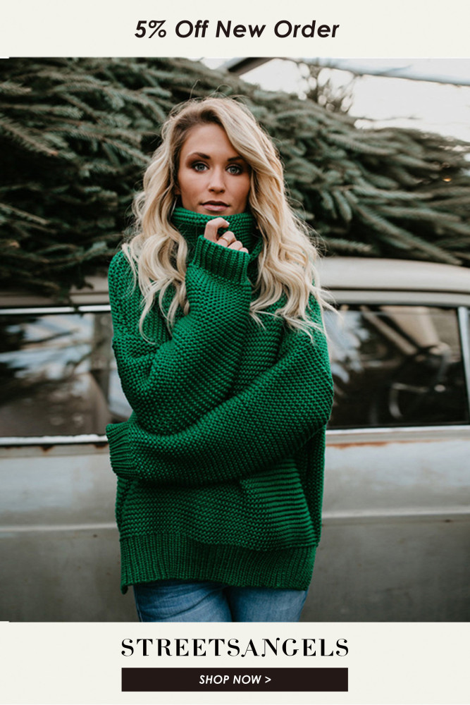 Women Pullover Warm Knitted Turtleneck Sweaters