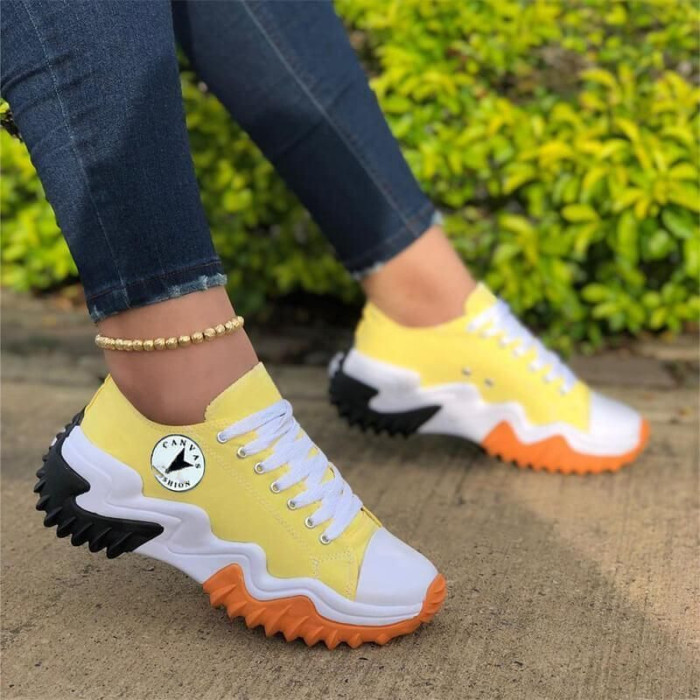 Women Comfortable Lace-Up Casual Sneakers