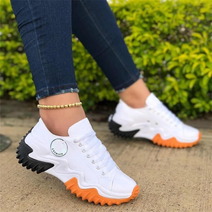 Women Comfortable Lace-Up Casual Sneakers