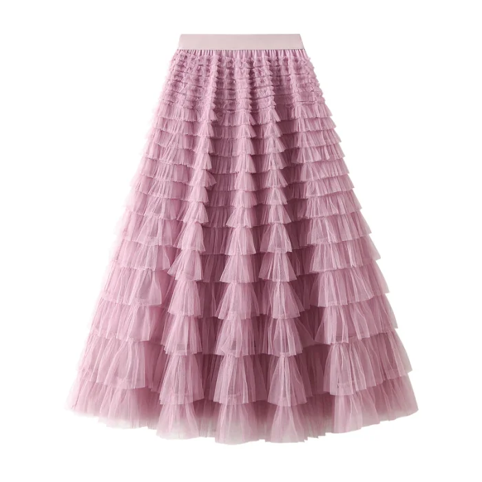 Fashion Solid Color Bohemian Party Cake Multi-Layered  Skirts
