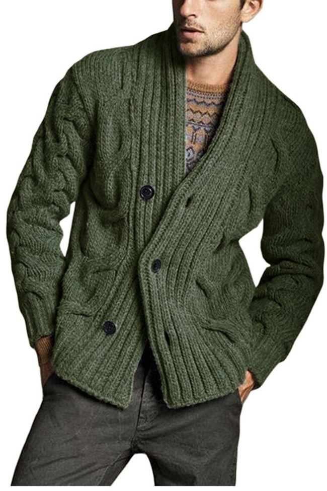 Casual Men's Sweater Fashion Loose Solid Color Cardigan