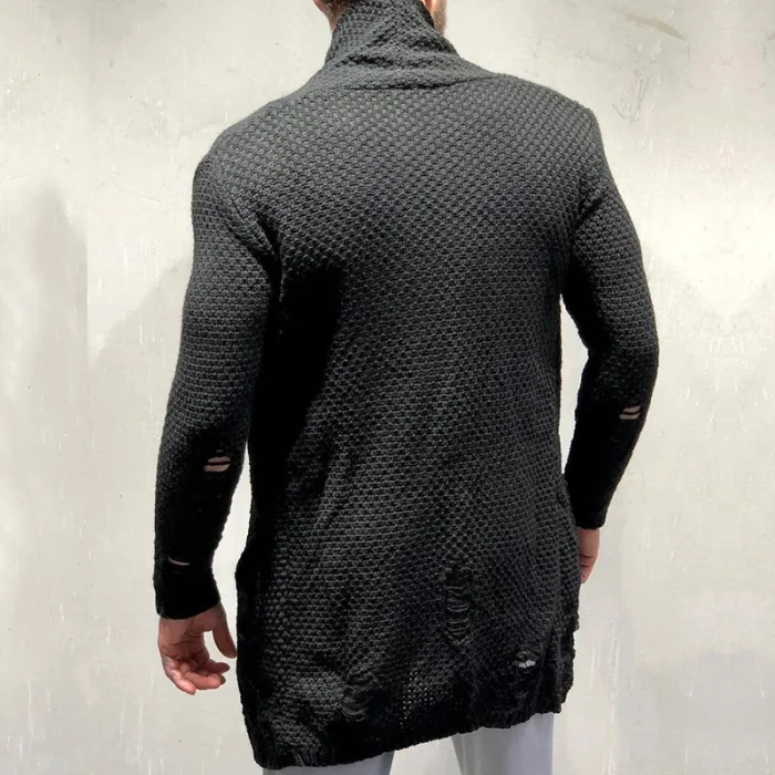 Men's Solid Color Half Turtleneck Fashion Casual Slim Sweater  Cardigan