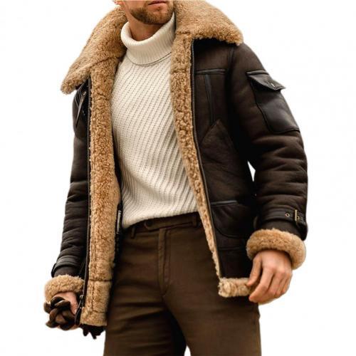 Men's Fashion Lapel Loose Zipper Outdoor Winter Jacket Outerwear