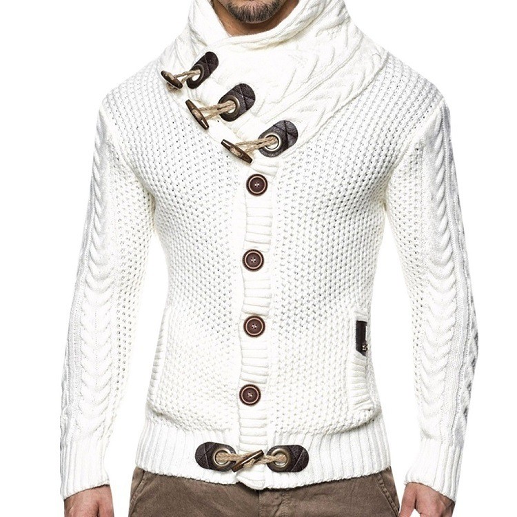 Men's Fashion Slim High Neck Warm Casual Cardigan Sweater