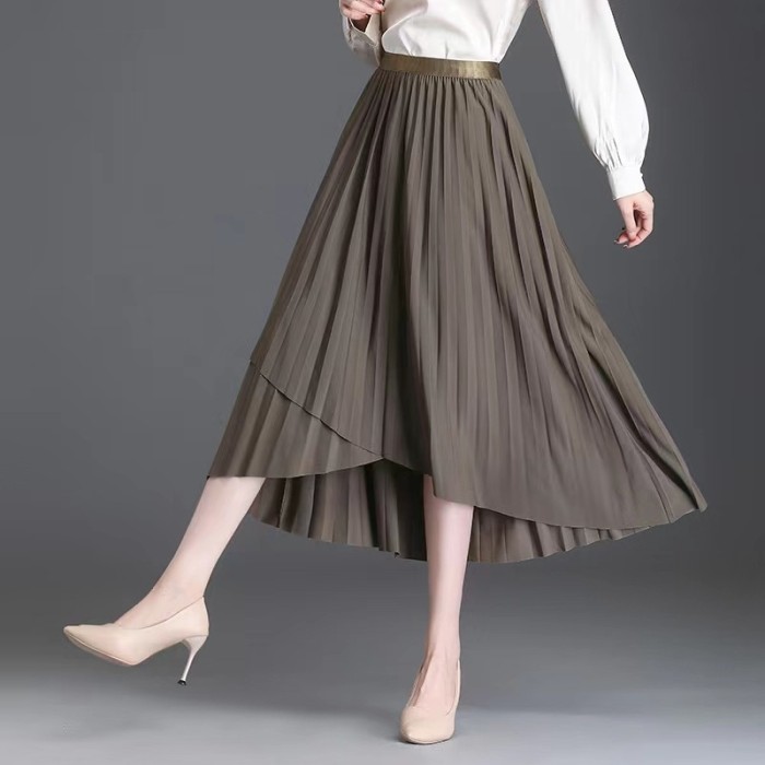 Fashion Irregular Solid Color Fishtail Ruffle Big Hem Party Skirt