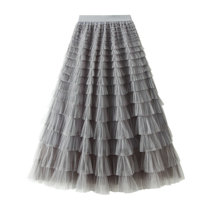 Fashion Solid Color Bohemian Party Cake Multi-Layered  Skirts