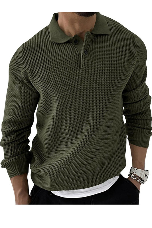 Men's POLO Shirt Lapel Solid Color Street Casual Business Sweater