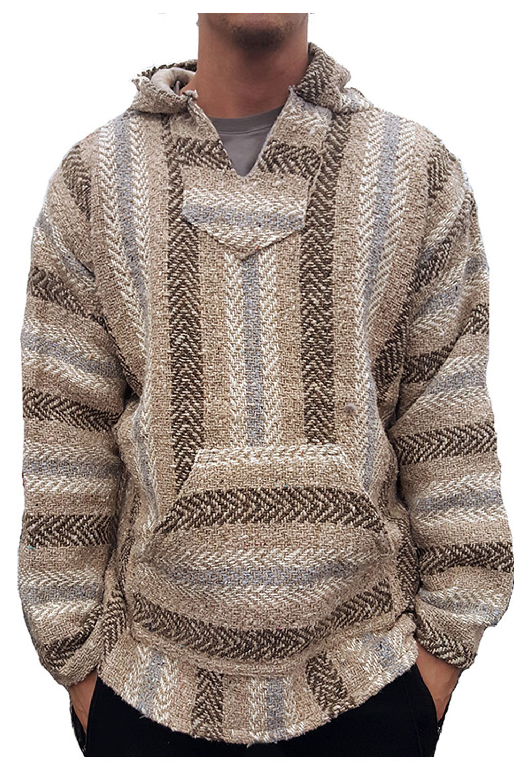 Striped Hooded Loose Casual Jacket