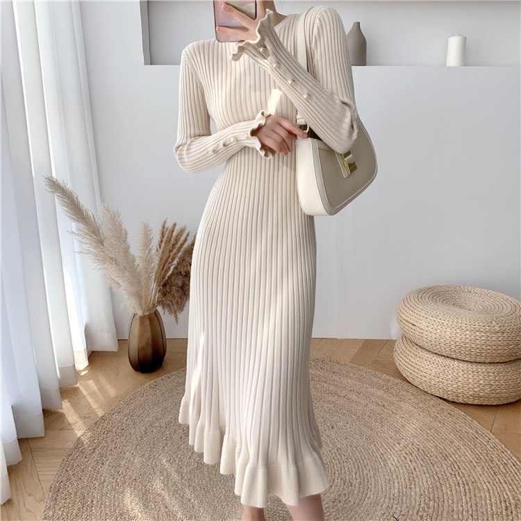 Sexy Dropped Shoulder Knit Dress in Polyester Fabric main image 0