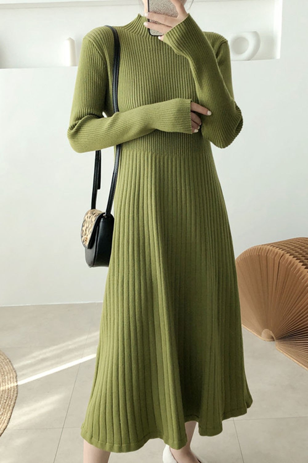 Knitted Madeline Dress High Neck For Women Cozy Warmth And Elegant Chic Knitwear main image 1
