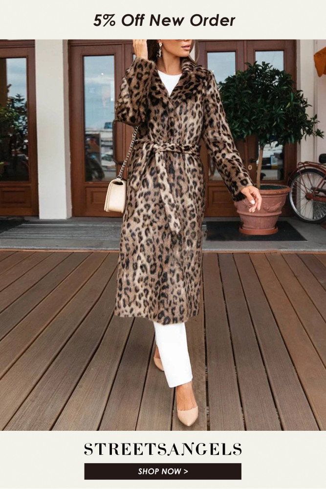 Fashion Vintage Print Pattern Print leopard Coats