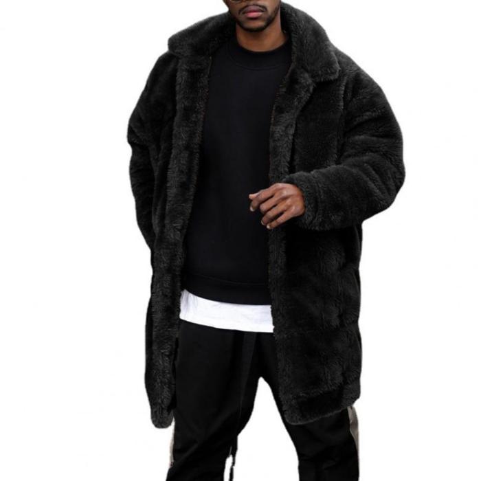Winter Fashion Fleece Solid Color Thick Warm Men's Jacket Coat