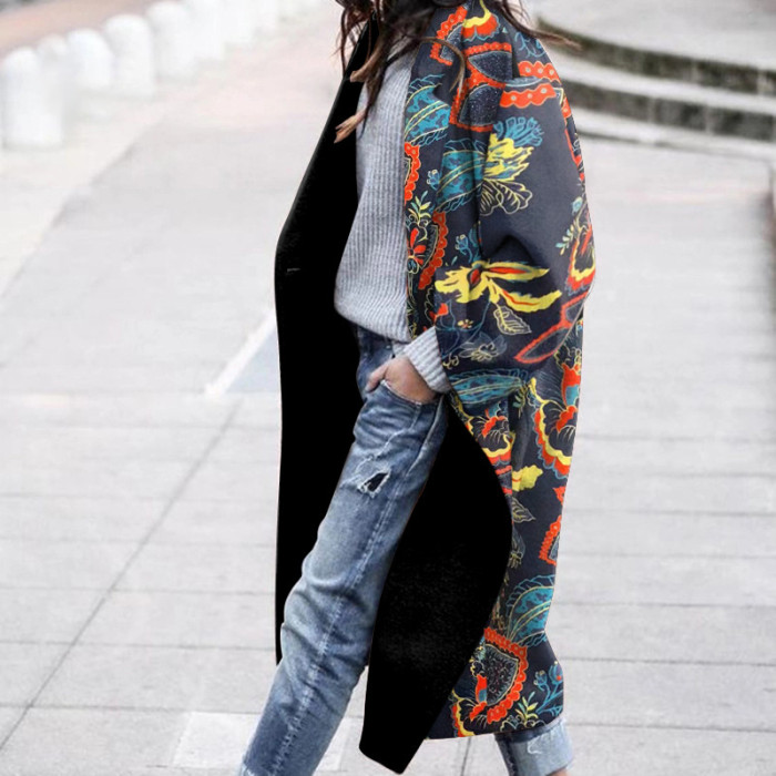 Fashion Retro Pattern Printed Warm Comfortable Coats