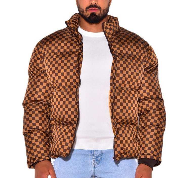 Fashion Men's Plaid Casual Loose Padded Outerwear