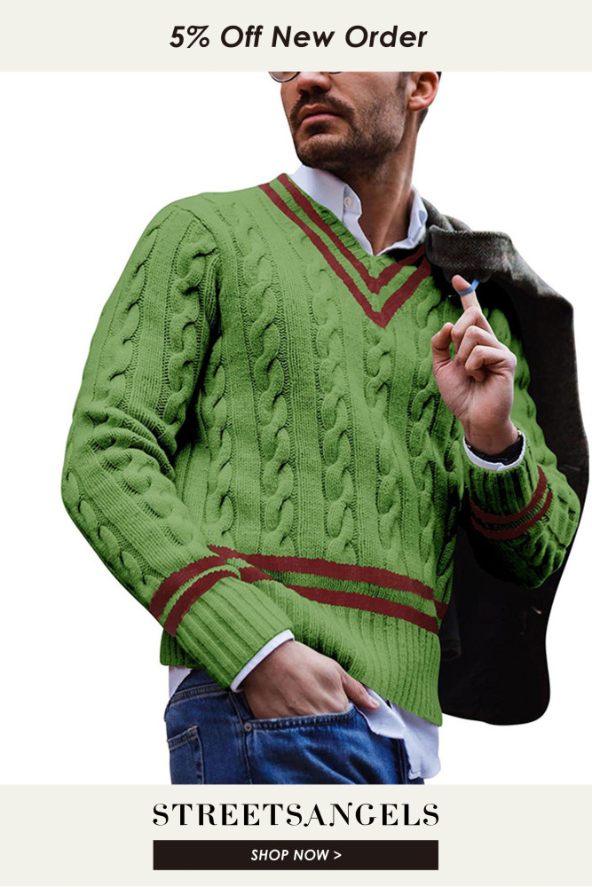 Men's V-Neck Warm Casual Fashion Knit Sweater