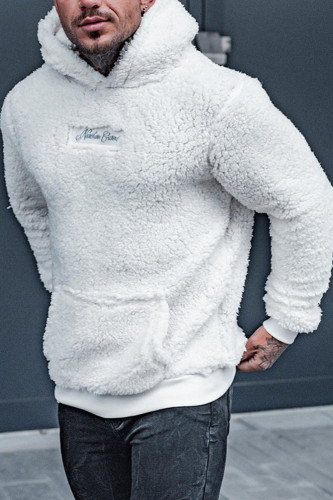 Fashion Patchwork Casual Long Sleeve Puffy Fleece Warm Hoodie Sweatshirt