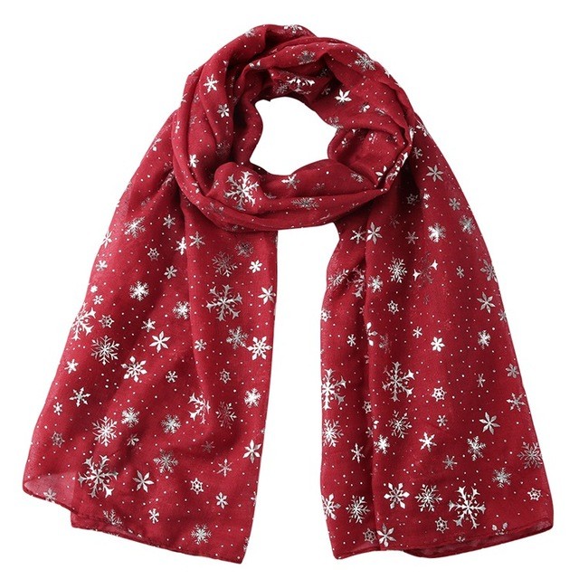 Fashion Snowflake Christmas Gift Snowflake Hot Silver Dot Scarf Turban