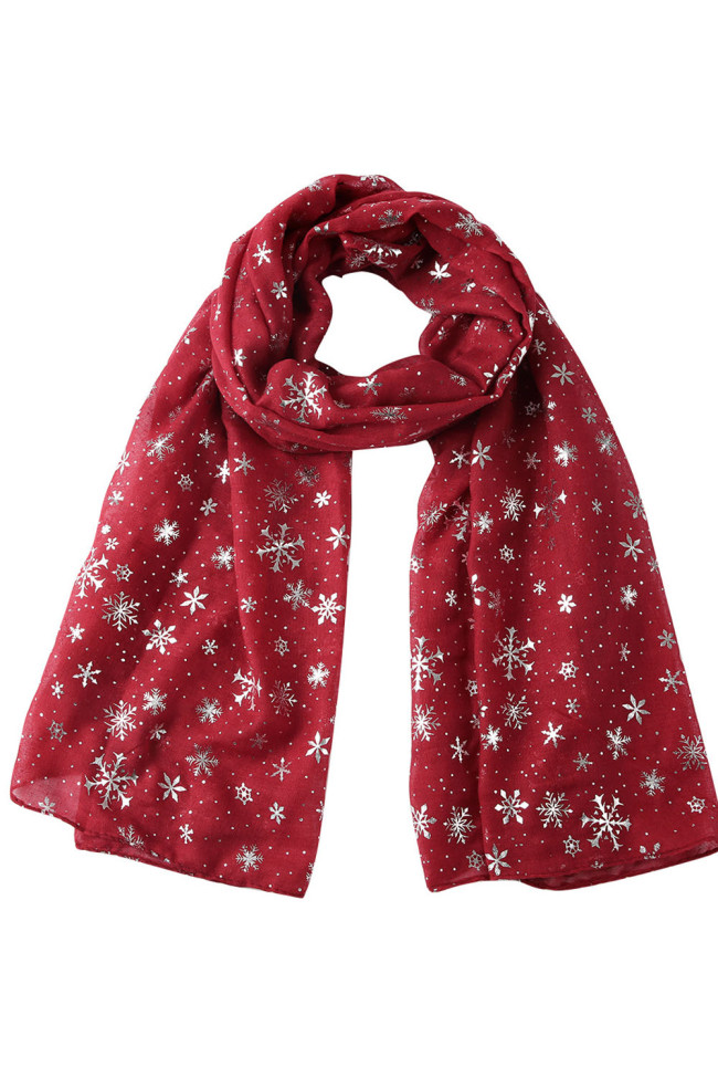 Fashion Snowflake Christmas Gift Snowflake Hot Silver Dot Scarf Turban