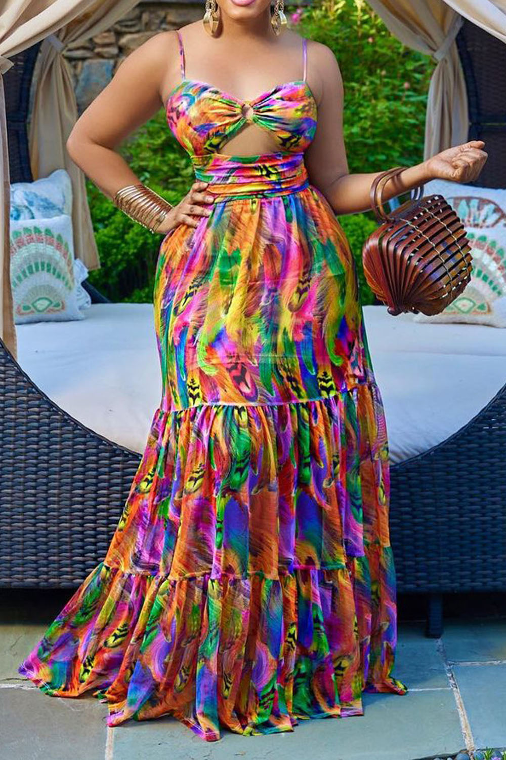 New Sling Print Sleeveless Swing Sexy Dress main image 0