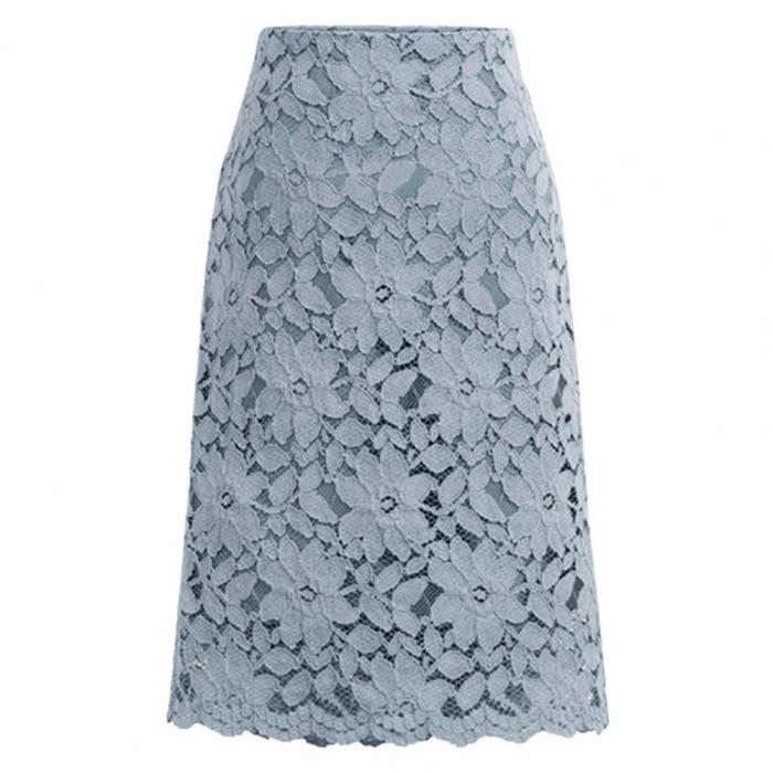 Elegant Straight Lace A-Line Cutout Fashion Skirt