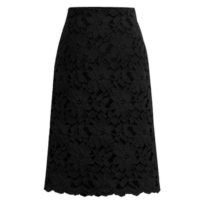 Elegant Straight Lace A-Line Cutout Fashion Skirt