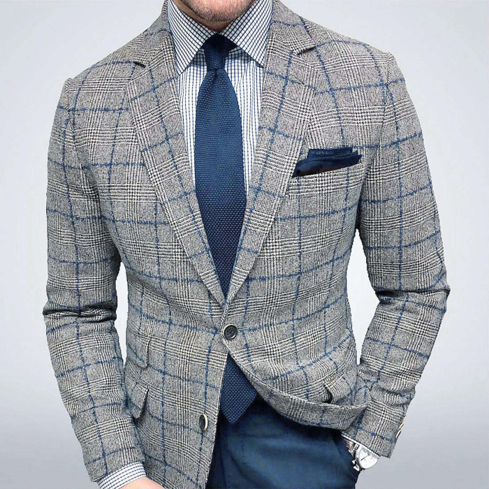 Men's Fashion Casual Thin Casual Fashion Loose Lapel Blazer Coat