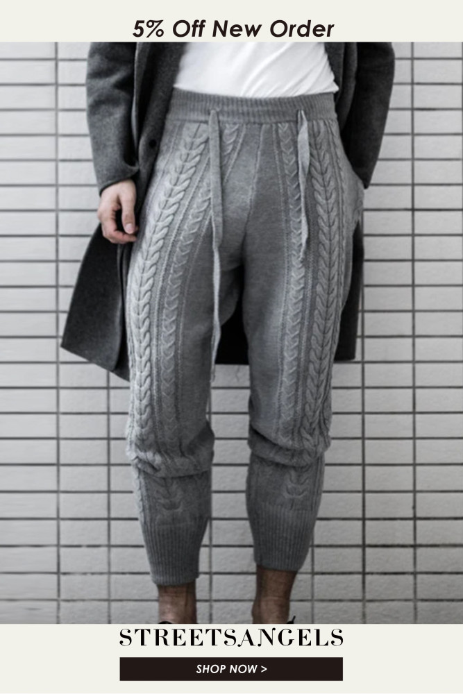 Men's Casual Solid Color Slim Fit Thermal Pants