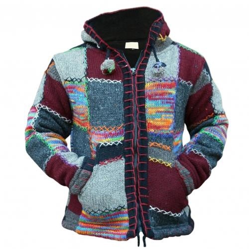 Men's Sweater Fashion Ethnic Color Block Cardigan Pocket Casual Outerwear