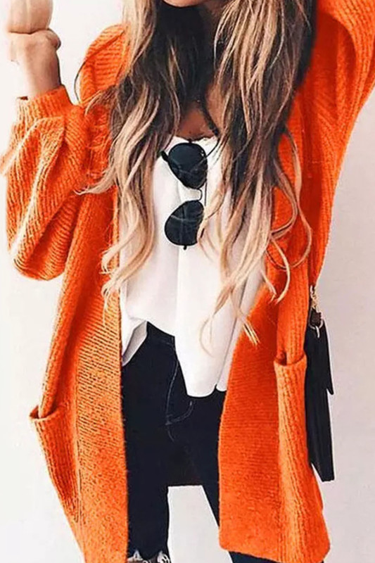 Fashion Loose Balloon Sleeve V-Neck Jacket Knit Sweater Cardigans  Top