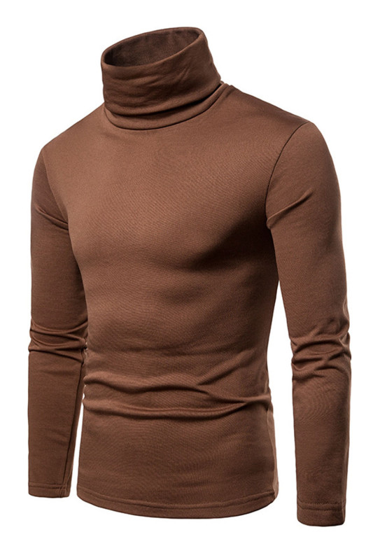 Men's Slim Fit Long Sleeve Turtleneck Solid Thermal T-Shirt