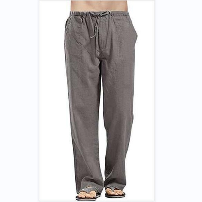 Linen Wide Leg Oversized Linen Street Casual Men's Sweatpants