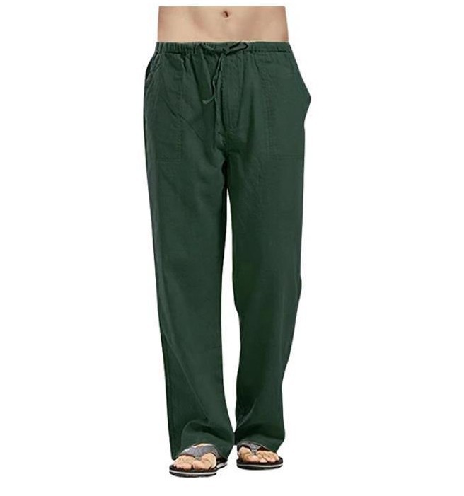 Linen Wide Leg Oversized Linen Street Casual Men's Sweatpants