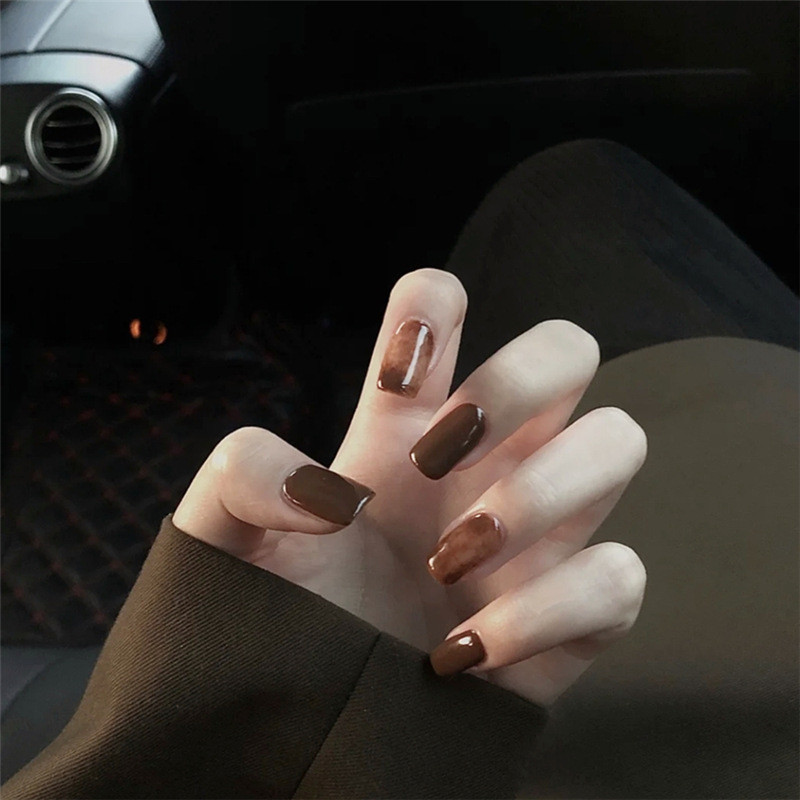 24PCS Amber Wear Finished Exquisite Nail Stickers