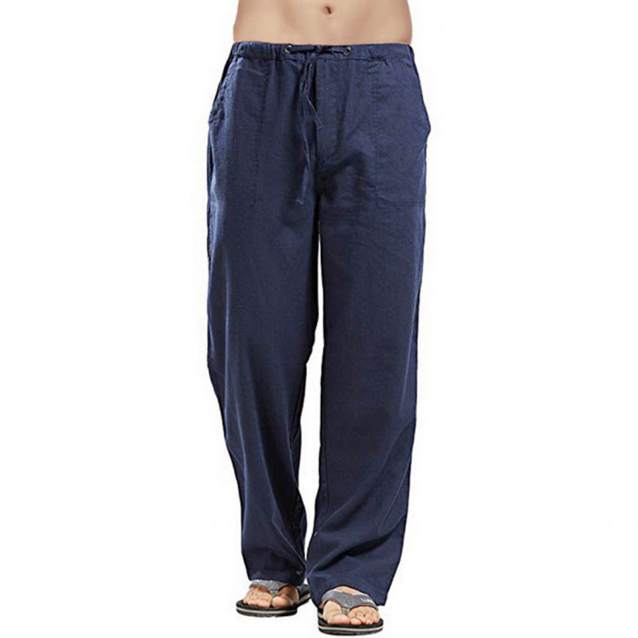 Linen Wide Leg Oversized Linen Street Casual Men's Sweatpants