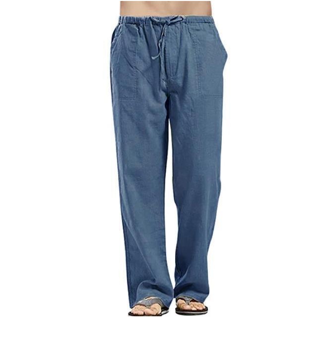 Linen Wide Leg Oversized Linen Street Casual Men's Sweatpants