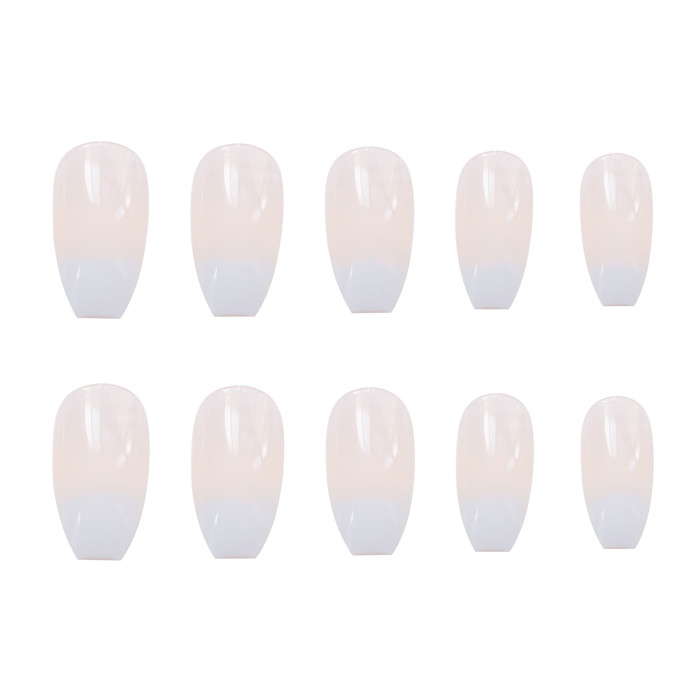 Fashion Ballet White Gradient Wear Nail Stickers Finished Nail  24 Pieces