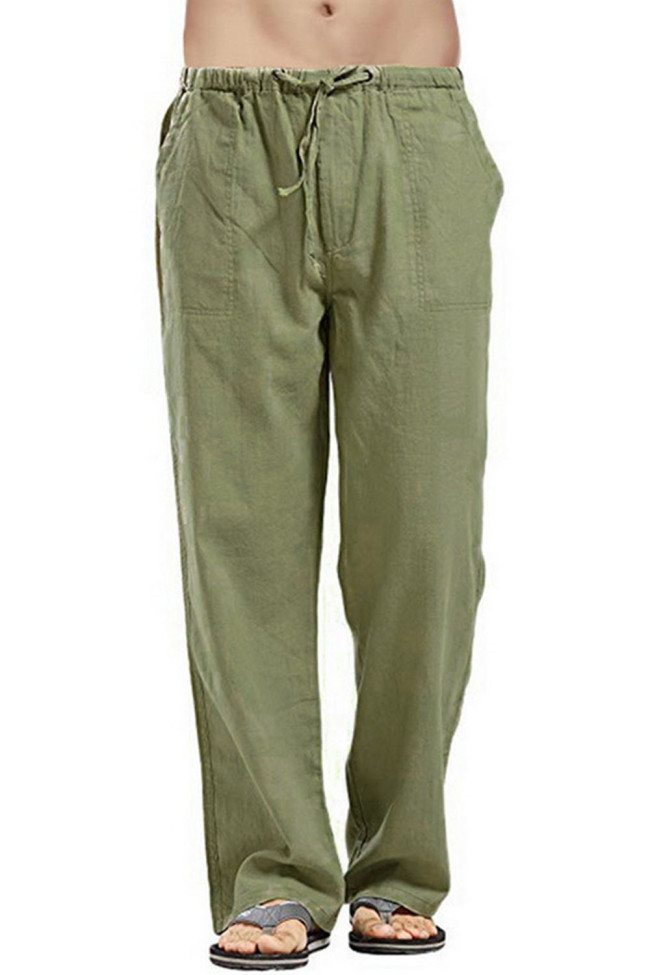 Linen Wide Leg Oversized Linen Street Casual Men's Sweatpants