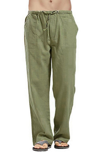 Linen Wide Leg Oversized Linen Street Casual Men's Sweatpants
