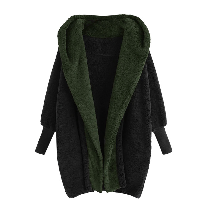 Fashion Thick Warm Fleece Long Sleeve Loose Cardigan Coat