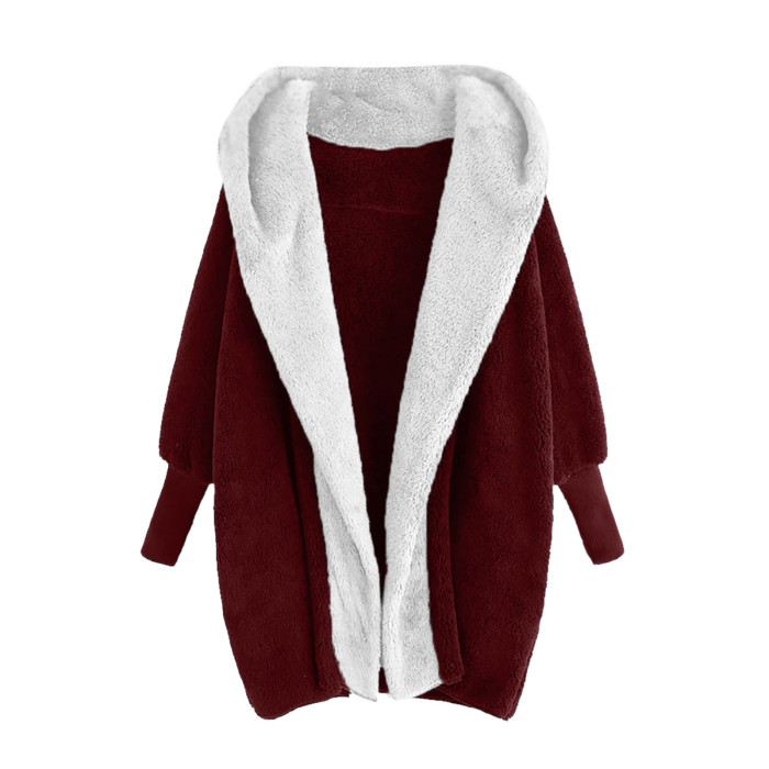 Fashion Thick Warm Fleece Long Sleeve Loose Cardigan Coat