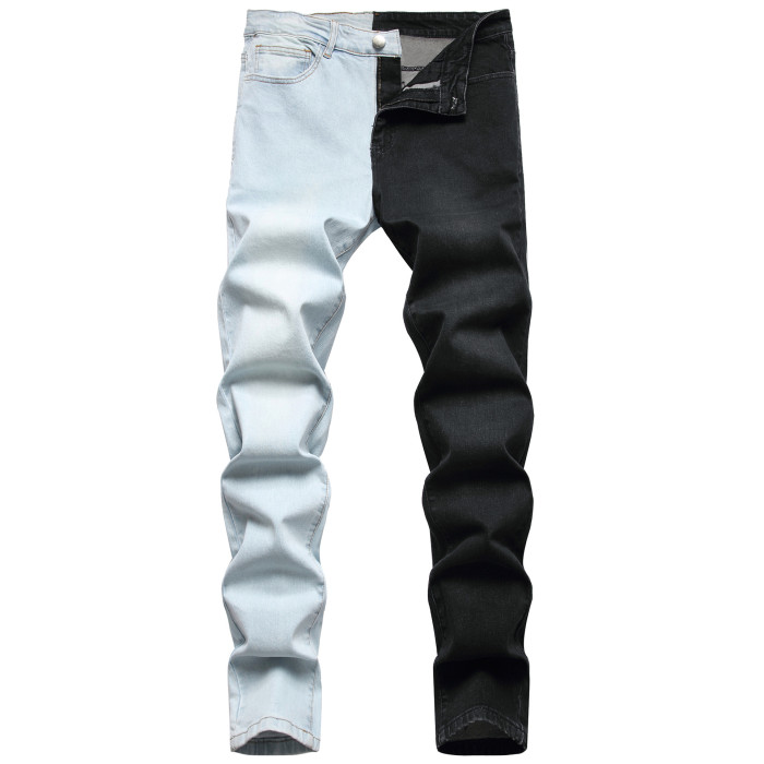 Fashion Stitching Slim Fit Stretch Street Men's Stretch Jeans