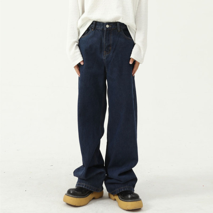 Men's Straight Casual Street Fashion Retro Wide Leg Jeans