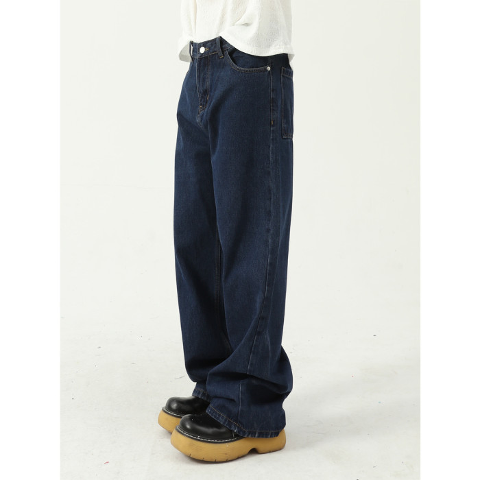 Men's Straight Casual Street Fashion Retro Wide Leg Jeans