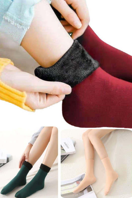 Warm Thickened Wool Seamless Velvet Christmas Gift Snow Socks