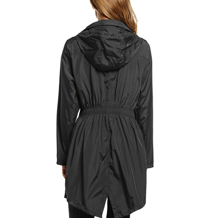 Windproof Fashionable Zipper Pocket Long Sleeve Hooded Waterproof Outdoor Jacket