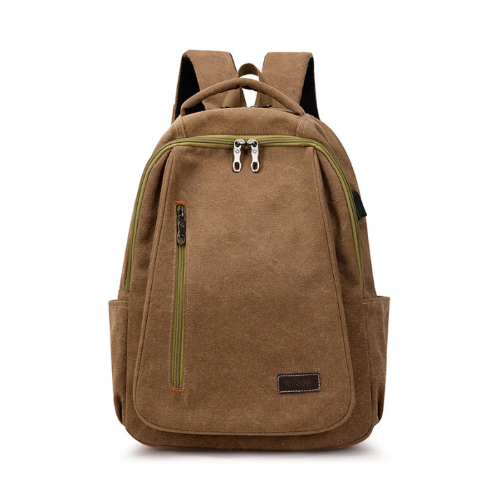 Men's Canvas Fashion Simple Casual Large Capacity Backpack