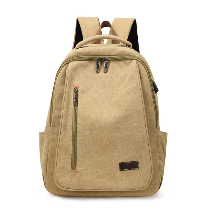 Men's Canvas Fashion Simple Casual Large Capacity Backpack