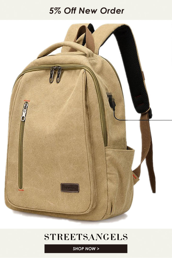 Men's Canvas Fashion Simple Casual Large Capacity Backpack