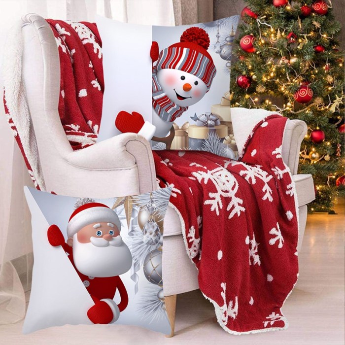 Snowman Christmas Home Decor Sofa Decor Gifts Cushion Cover