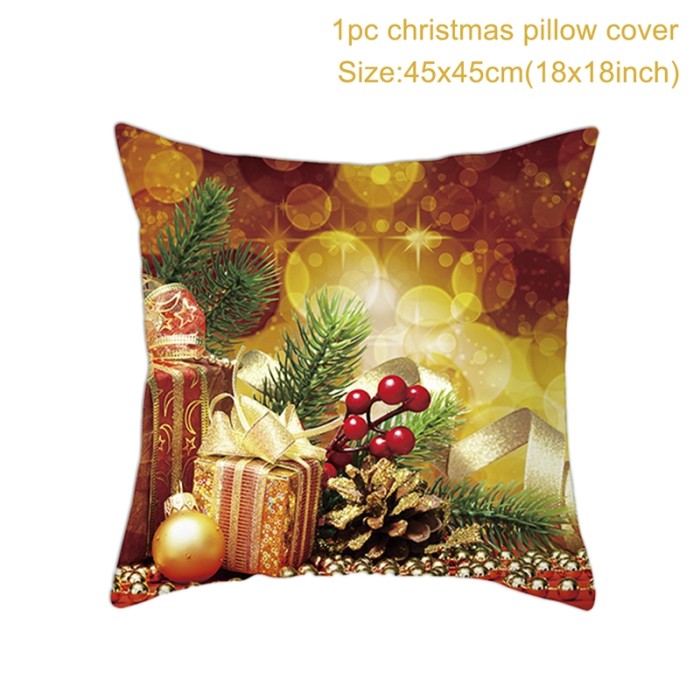 Christmas Golden Cartoon Home Decorations  Cushion Cover